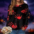 thumbnail image 2 of Duqingm Halloween Shirts for Women 2026 Novelty Funny Print Gothic Tshirts Long Sleeve Crewneck Tops,XL, 2 of 7