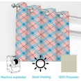 thumbnail image 5 of Coolnut Room Darkening Window Curtains Panels Drapes Pink Blue Plaid Pattern Thermal Insulated Grommet Blackout Curtains 84x55in 2 Panels, 5 of 5