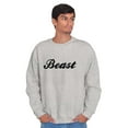 thumbnail image 5 of Beast Motivation Workout Gym Fitness Men's Crewneck Sweatshirt Brisco Brands S, 5 of 6