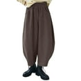 thumbnail image 2 of Brown Sweatpants Women Corduroy Barrel Pants Wide Leg Vintage Mid Baggy Pants Fashion Clothing, 2 of 6