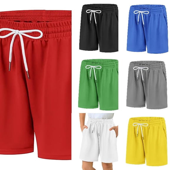 EYNMVR Athletic Shorts for Boys Mesh Basketball Shorts Elastic Waist Quick Dry Sport Gym Active Short with Pockets Kids 8-9 Years