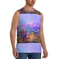 thumbnail image 2 of Pofeuu Colorful Purple Cosmos Flower Print Men's Muscle T-Shirt, Sleeveless, Muscle Tank, Classic Muscle Tee Top For Men Casual Sleeveless Muscle T-Shirt Trendy Clothes-XX-Large, 2 of 7