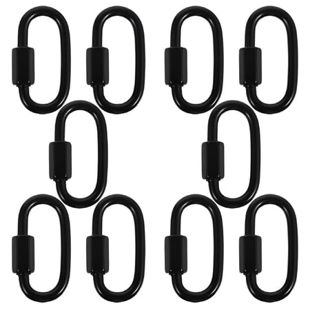 ZHZFKQ 2026 New 10Pcs Quick Links Heavy Duty Carabiner Clips Metal Oval Locking Carabiners Camping Accessories