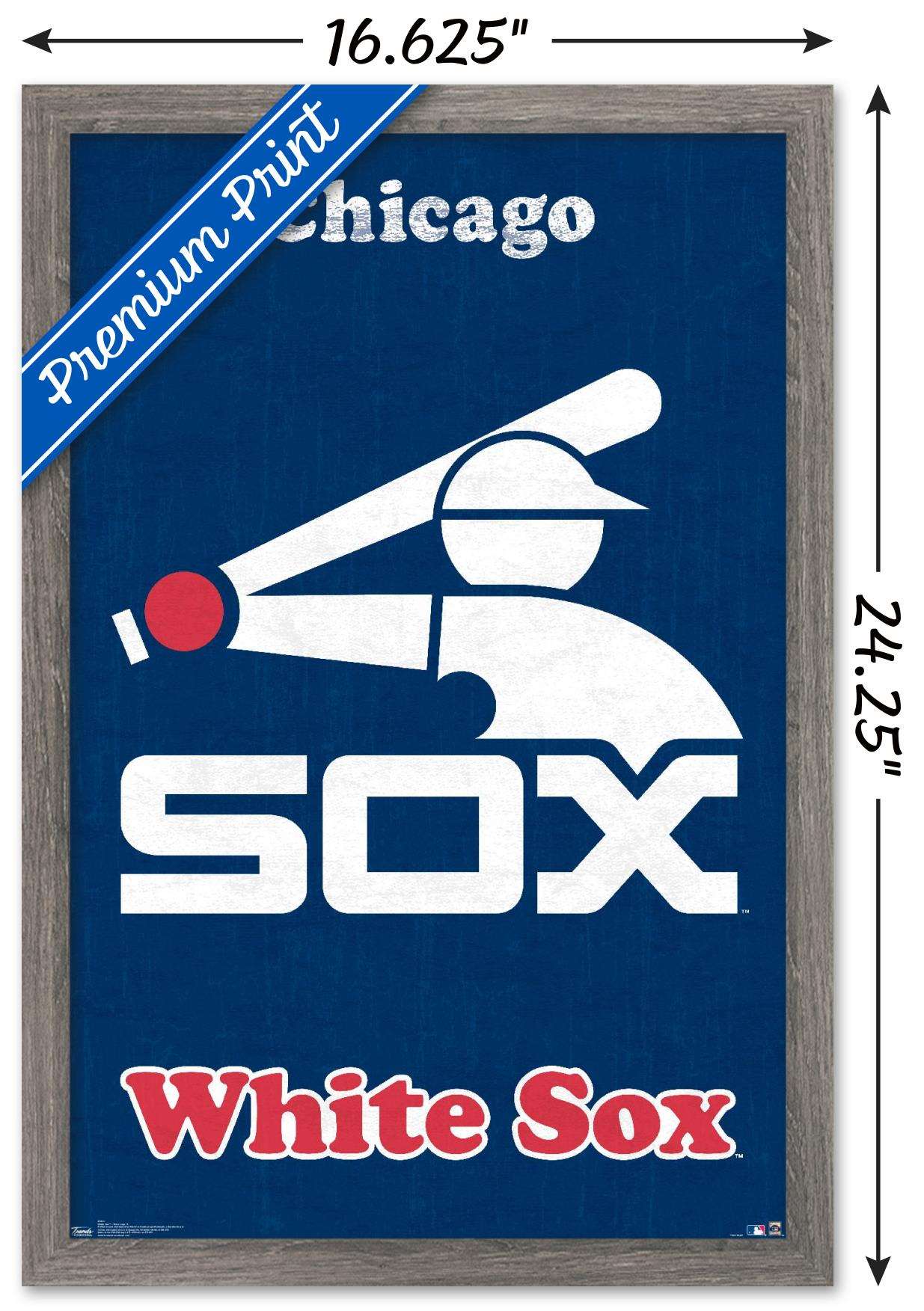 MLB Chicago White Sox - Retro Logo Wall Poster, 14.725" x 22.375", Framed