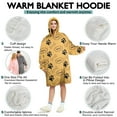 thumbnail image 5 of Paw Prints and Bones Wearable Oversized Blanket,Wearable Blanket Hoodie for Adults,Cozy Hooded Blankets with Super Pockets,Super Warm Fuzzy Pullover for Women & Men, 5 of 6