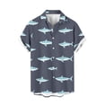 thumbnail image 3 of Jinhomg Men's Vacation Beach Shirts Cute Shark Print Hawaiian Shirt Lightweight Breathable Short Sleeve Button Down Aloha Shirts 90% off Clearance Sale Navy XXXL, 3 of 8