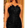 thumbnail image 3 of Black Sequin Strapless Mermaid Evening Gown For Formal Events, 3 of 6