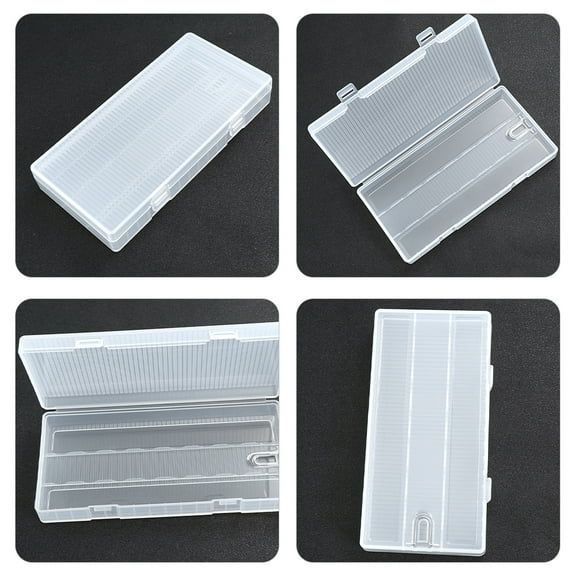 RENACLIPY 2Pcs Durable Plastic Battery Holder Storage Box Compact Organizer for Accessories