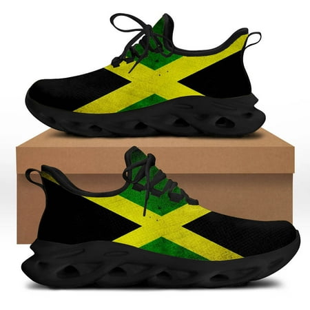 

Fashion Jamaica Flag Printed Ladies Platform Sneakers Mesh Shoes Lightweight Lace up Flat Shoes for Women Zapatillas