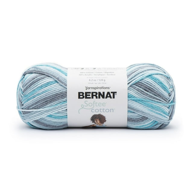 Bernat® Softee® Cotton™ Yarn, Cotton Blend #3 Light, 4.2oz/120g, 254 Yards