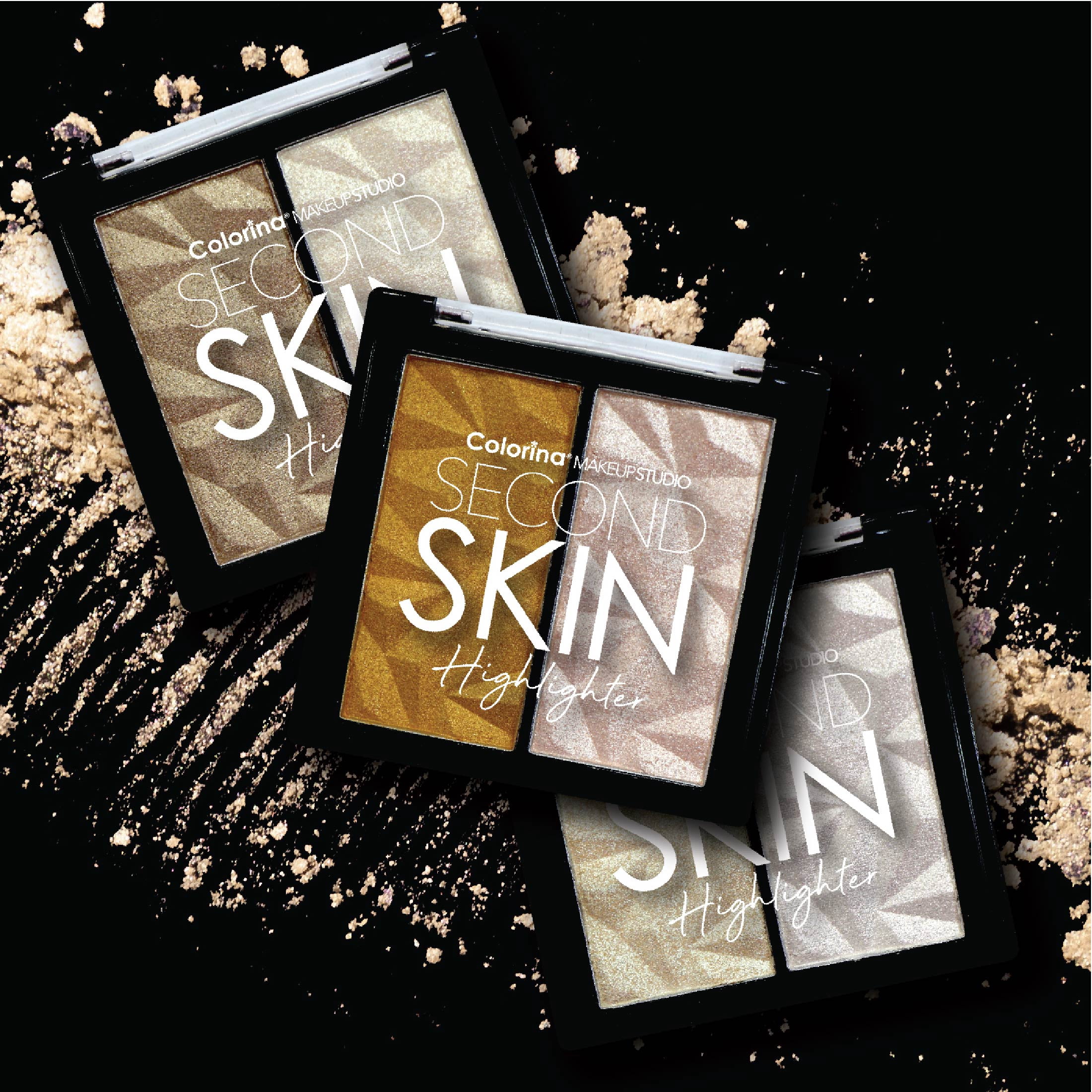 Colorina Makeup Studio Second Skin Collection Duo Highlighter Shade 01 0.26 oz