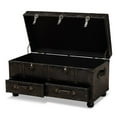 thumbnail image 2 of Bowery Hill Dark Brown Faux Leather Upholstered Storage Trunk Ottoman, 2 of 13