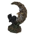 thumbnail image 6 of Black Cat Sitting On Crescent Greenman Tree Moon Figurine With LED Night Light, 6 of 9