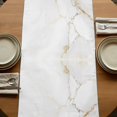 thumbnail image 5 of Table Runners 70 Inches Long Dress Scarves, White Golden Marble Farmhouse Coffee/Dining/Kitchen Table Decor, Holiday Table Runner, Modern Abstract Art Elegant 13x70 Inch, 5 of 9
