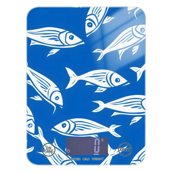 Fishes Food Scale Digital Kitchen Scale Waterproof Grams Ounces lbs for Weight Loss