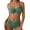Green, variant on Thong String 2 Piece Bikini Set,High Waisted Bikini Sets for Women,Bathing Suits,2 Piece Bikini Sets,Boho Swimsuits for Women,Womens Bikini,Spaghetti Straps Army Green S