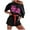 Black, variant on WCMZJ Two Piece Lounge Set for Women Casual Short Sleeve Crewneck Tops and Drawstring Shorts Letter Print Sweatsuit