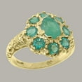 thumbnail image 2 of LBG British Made 9k Yellow Gold Ring with Natural Emerald Womens Statement Ring - 33 size options - Size 4, 2 of 8