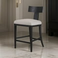 thumbnail image 3 of Cid Sten 27 Inch Counter Height Chair- T Shape Back- Beige Linen- Black, 3 of 6