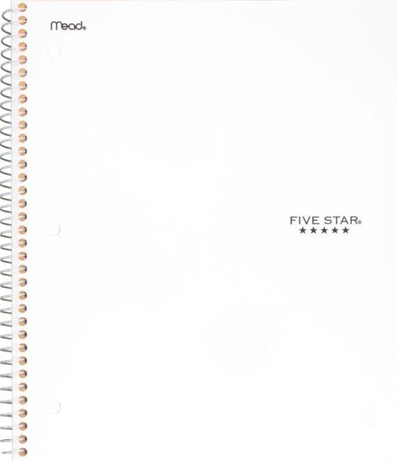 Five Star 2 Subject Notebook 240pg 11",12 pack