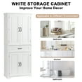 thumbnail image 4 of Bellemave White Tall Storage Cabinet with Adjustable Shelf Bathroom Cabinet with 1 Drawer and Storage Rack Large Freestanding Wood Cabinet Storage Organizer Floor Cabinet, White, 4 of 12