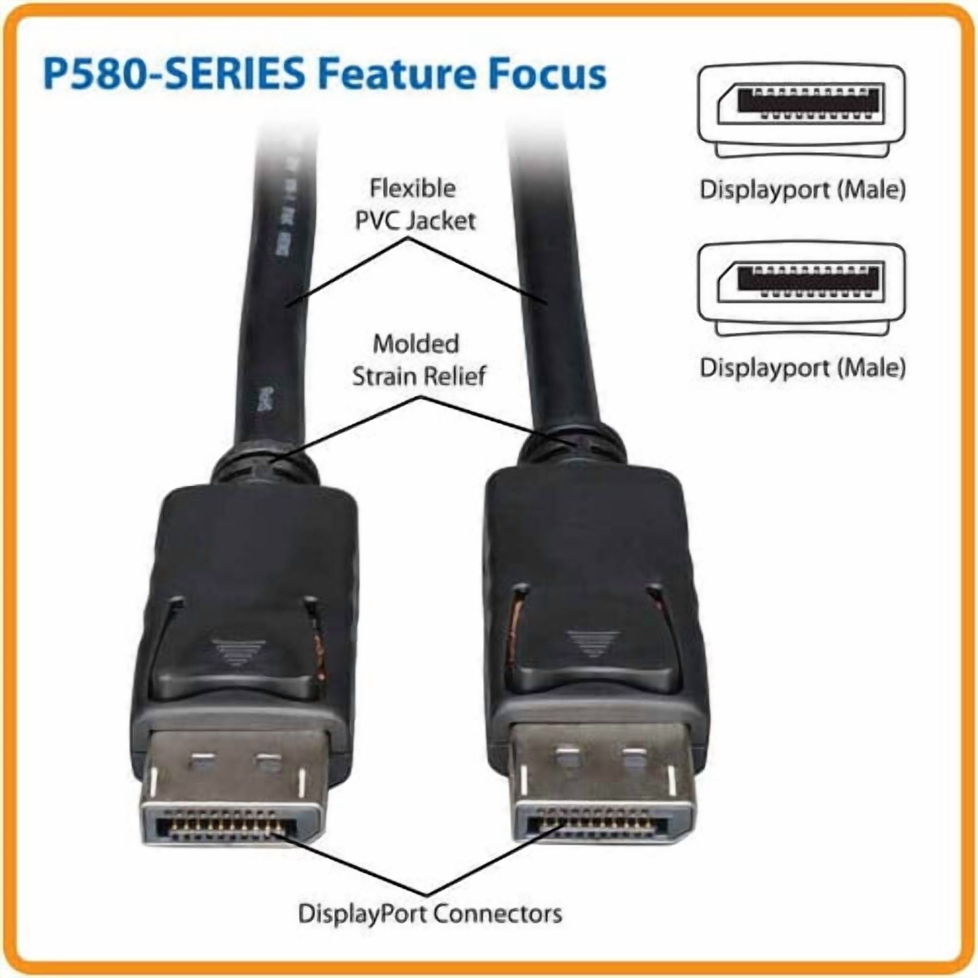 Tripp Lite 1ft DisplayPort Cable with Latches (M/M), 4K x 2K 3840 x 2160