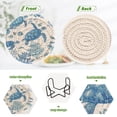 thumbnail image 2 of 6 Pcs Drink Coasters with Holder 3.94in Woven Coasters for Drinks Sea Turtles and Coral Reefs Coaster Set for Protection Table, 2 of 7