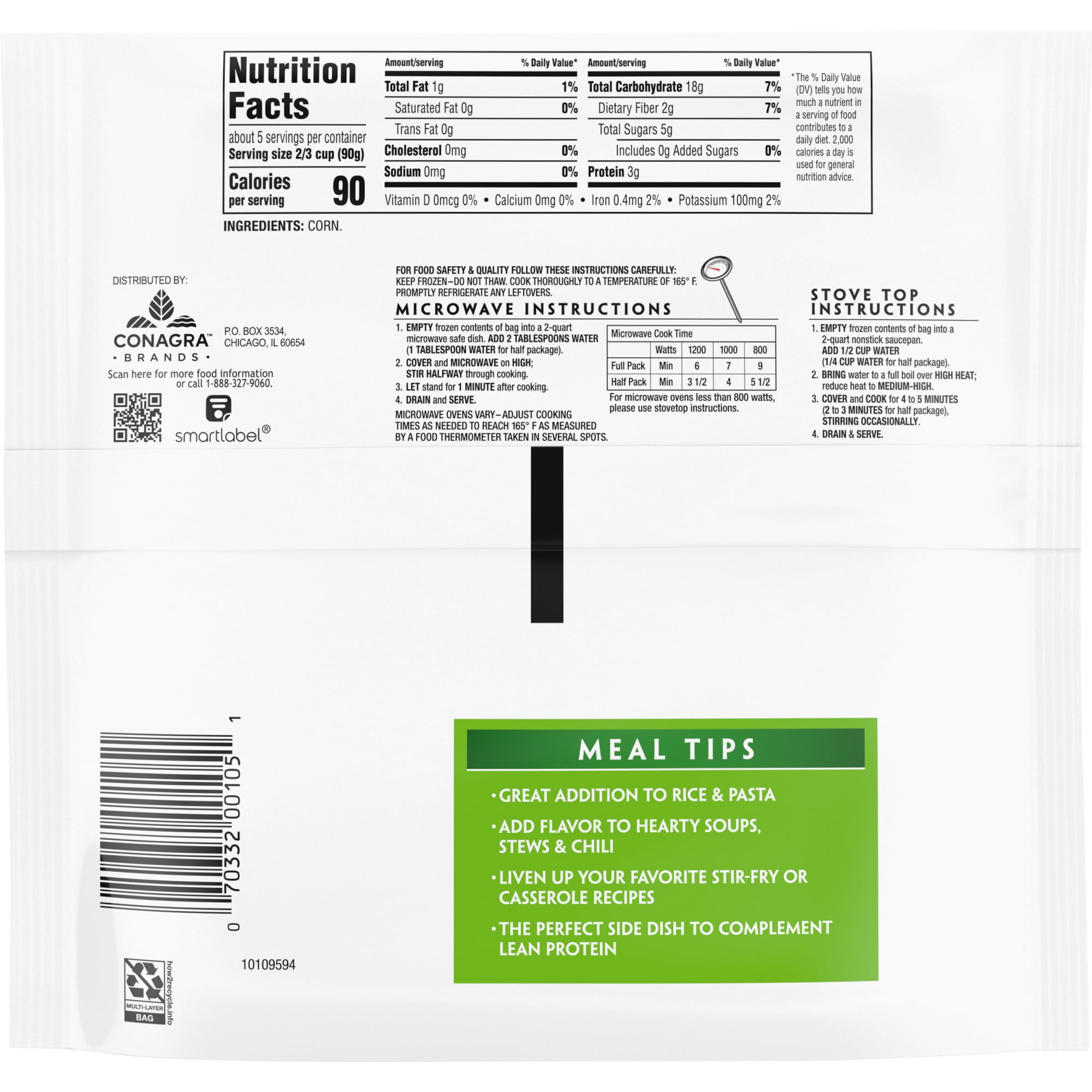 Birds Eye C&W Premium Petite White and Golden Corn Frozen Vegetable, 16 oz (Frozen)