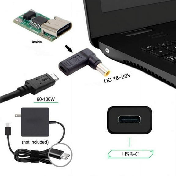 JSER USB 3.1 Type C USB-C to DC 20V 7.9*5.4mm Adapter PD Emulator Trigger 90 Degree Angled