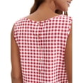 thumbnail image 6 of DARING DIVA Women's Gingham Summer Crop Tank Tops Button Back Sleeveless Shirts S Red, 6 of 7