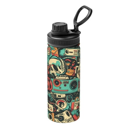 

Ocsxa Retro Pop Art Collage Print 18oz Stainless Steel Water Bottle Unisex Water Bottle Insulated Sports Water Cup Flask for Cold Water Drinks/Sports/Travel/Car/School