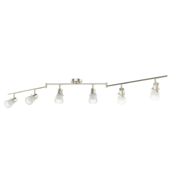 Laite Lumens 6-Light Brushed Steel E-26 Transitional Track Lighting Kit