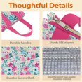 thumbnail image 4 of Pioneer Flower Floral Print Pattern Insulated Lunch Bag for Women & Adults,Large Portable Soft Cooler Lunch Bag,Thermal Food Storage Tote with Pearl Cotton,8.66L,8.75x5.75x9.5 Inch, 4 of 6