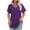 Purple, variant on Puntoco Short Tops Blouses for women Women's Casual Short Sleeve Solid Ladies Round Neck Top Blouse Navy M(M)