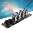 thumbnail image 4 of M.2 NVME To PCIE 1X Riser Card, M.2 To 4 PCIE Ports Riser Card M.2 NVME To PCIE 1X USB 3.0 4 Ports  For GPU Miner, 4 of 8