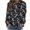 Black-A, variant on Women's Long Sleeve T Shirts Ghost Printed Blouses Funny Round Neck Drop Shoulder Tee Tops for Everyday Wear