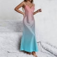 thumbnail image 6 of Summer Dress for Women Satin Spaghetti Strap Backless Maxi Dress Formal Gradient Wedding Guest Dresses with Slit, 6 of 7