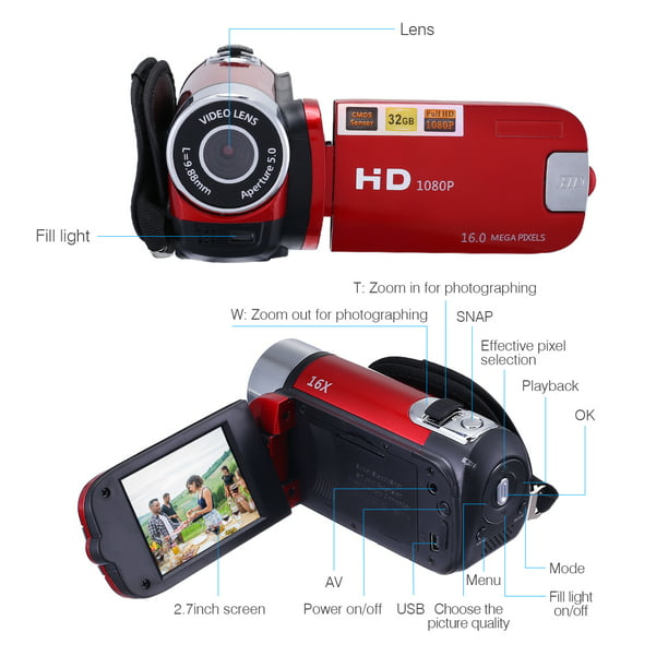 Camcorder Digital Video Cameras Full 1080P 16MP 16X DVR Camera for Youtube Vlogging - Walmart.com