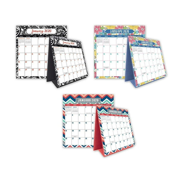 BTHERE Bundle of 3 Standing Desk Calendars 12 Month for 2020 Year