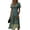 Green, variant on Ladies Floral Casual Fashionable Short Sleeve V-Neck Dress for Spring Summer Women's Daily Casual Wear,Green,L