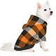 thumbnail image 2 of Fotbe Orange Plaid Sudadera con Estampado para Perros Pequeños – Suéter con Capucha para Mascotas, Tela Suave de Forro Polar con Bolsillo-Small, 2 of 7