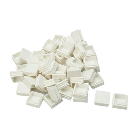- 70pcs 38 x 38mm Plastic Square Ribbed Tube Inserts End Cover Cap, for 1.38