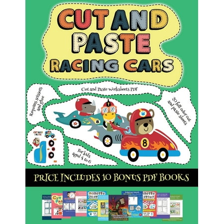 Cut and Paste Worksheets PDF: Cut and Paste Worksheets PDF (Cut and paste - Racing Cars): This book comes with collection of downloadable PDF books that will help your child make an excellent start