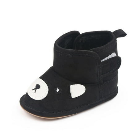 

SYNPOS Infant Toddler Baby Girl Boy Cartoon Bear Winter Fleece Booties Snow Shoes