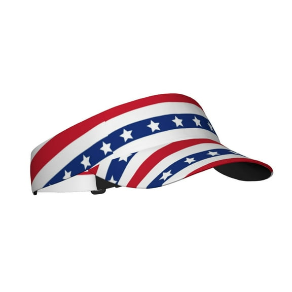Kdxio American Patriotic Stars And Stripes Print Sun Visor Hat Golf Visor Adjustable Velcro Outdoor Sports Cap For Men Women