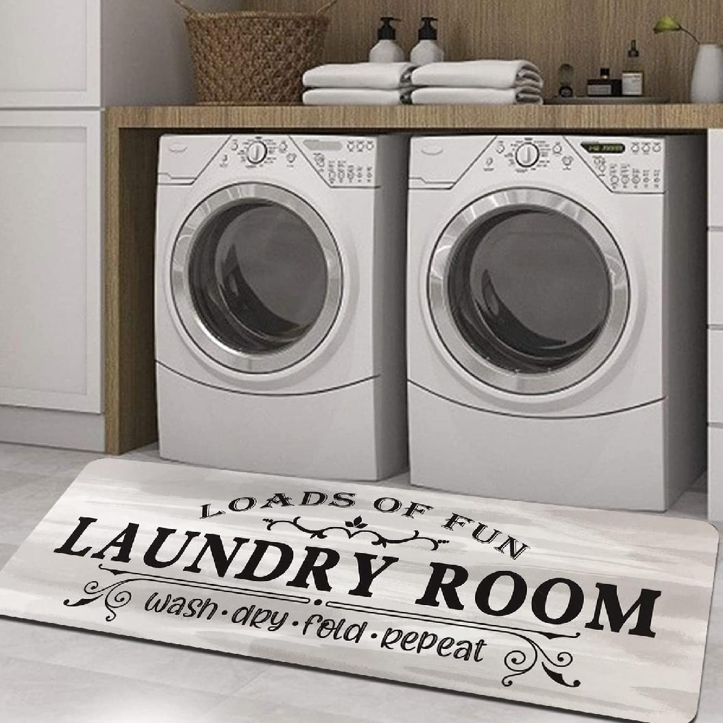 Laundry Room Rug Non Slip Farmhouse Laundry Rug Runner with Rubber