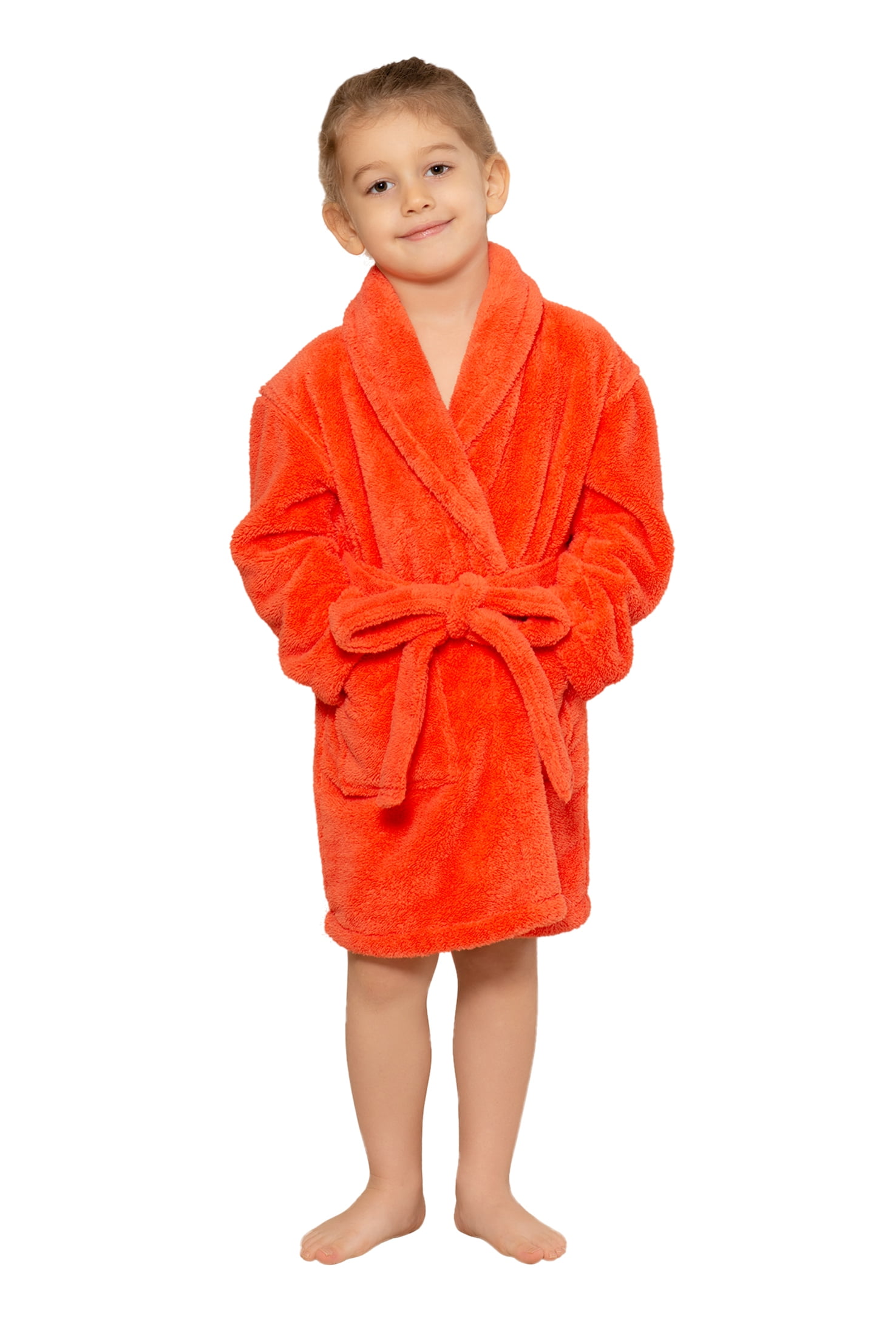 Kids Robe 100 Microfleece for Girls. Soft & Cozy Plush Bathrobe