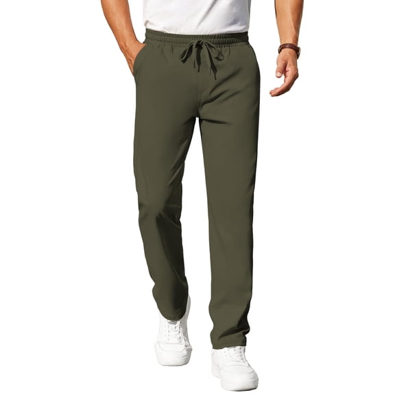 COOFANDY Mens Casual Pants Elastic Waist Chino Pants Lightweight Drawstring Pants with Pockets