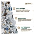 thumbnail image 5 of Arbol de Navidad Pino Navideño Frondoso Esquimal Nevado, 2.20m 1800 Ramas, 5 of 5