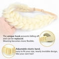 thumbnail image 3 of DIGUAN Messy Wide 2 Strands Synthetic Hair Braided Headband Classic Chunky Plaited Braids Elastic Stretch Hairpiece Women Girl Beauty Boho accessory, 62g/2.1 oz (Platinum), 3 of 3